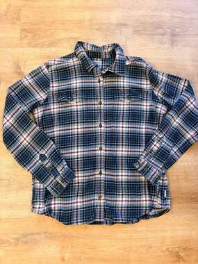 Carhartt Girls Plaid Flannel Long Sleeve Button-Up Shirt -L (12/14)/ women’s S